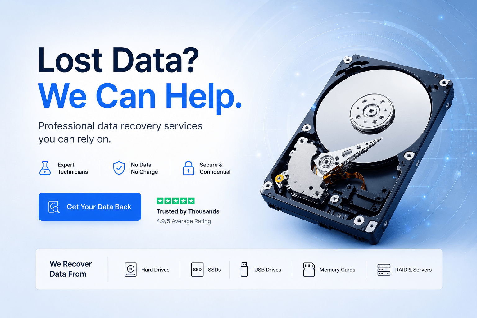Our enterprise data recovery cleanroom lab